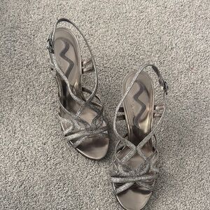 Nina Silver Strappy Heels